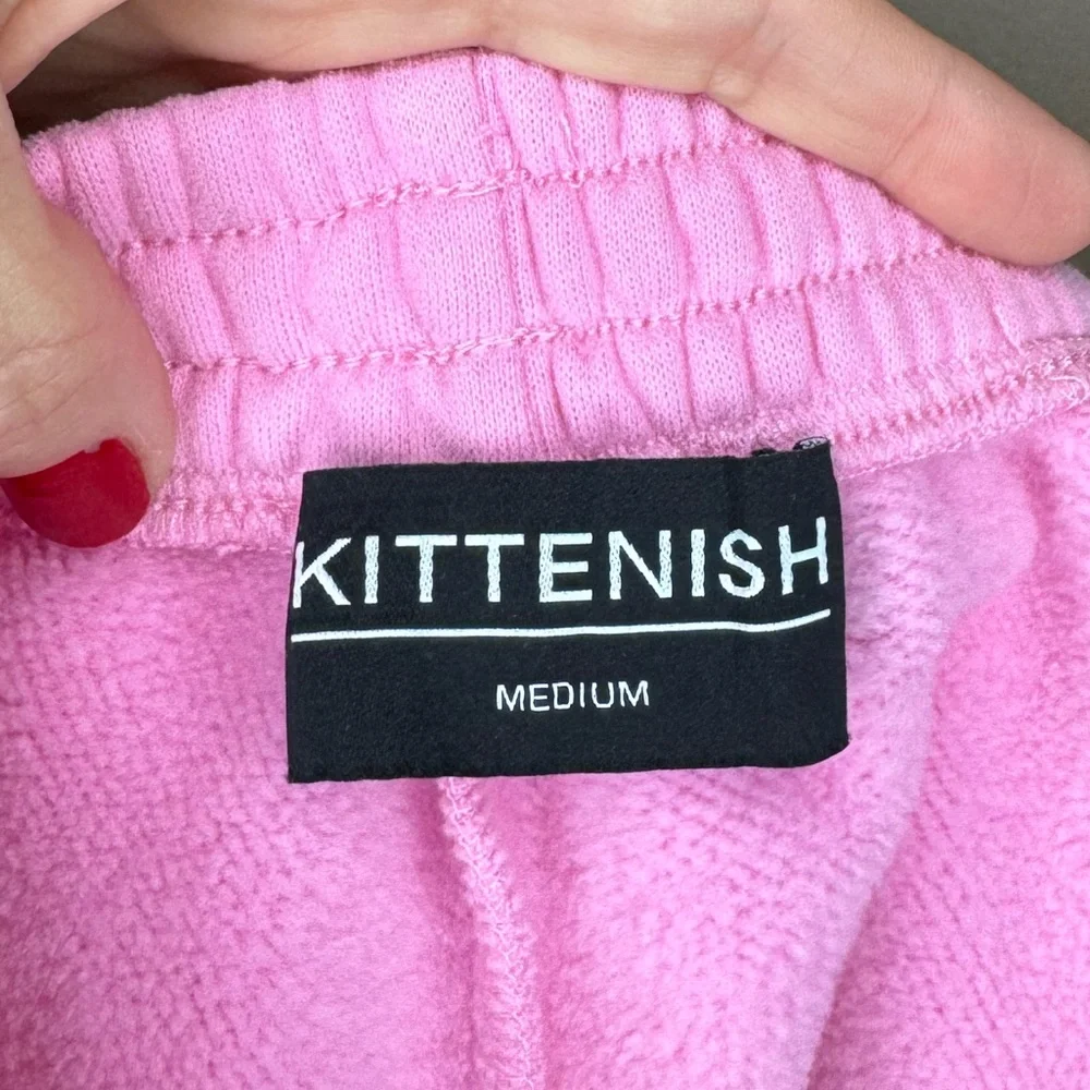 Kittenish Pink Lounge Set Cropped Zip Hoodie &‎ Shorts S/M